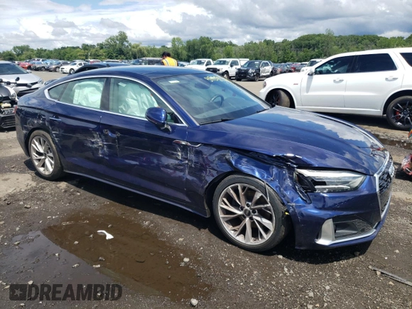 2022 Audi A5 Sportback Premium with VIN WAUABCF53NA033477, listed as a Copart auction lot 59138923 with 25,298 mi miles. Bid and sale history available at carsss.com. Image 4.