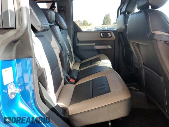 2022 Ford Bronco with VIN 1FMEE5DP1NLA82589, listed as a Copart auction lot 58793645 with 34,471 mi miles and Salvage title. Bid and sale history available at DreamBid. Image 10.