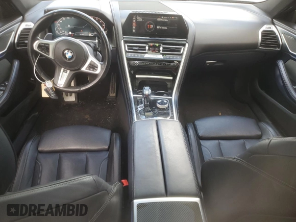 2021 BMW 8 Series M850i with VIN WBAGV8C01MCF46837, listed as a Copart auction lot 84396514 with 45,688 mi miles and Salvage Title. Bid and sale history available at DreamBid. Image 8.
