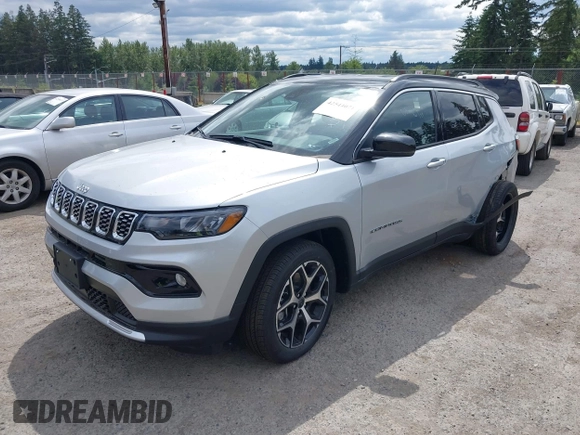 2025 Jeep Compass Limited with VIN 3C4NJDCNXST579277, listed as a IAAI auction lot 42544071 with 182 mi miles and . Bid and sale history available at DreamBid. Image 2.