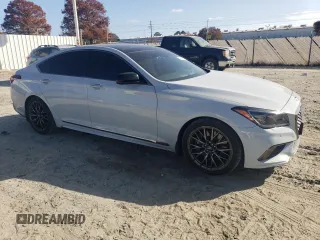 2018 Genesis G80 Sport with VIN KMHGN4JB8JU271630, listed as a Copart auction lot 79545304 with 116,432 mi miles and Salvage Title. Bid and sale history available at DreamBid. Image 4.