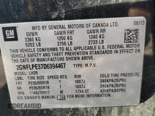 2013 Chevrolet Equinox LT with VIN 2GNFLPE37D6394467, listed as a Copart auction lot 55479665 with 107,456 mi miles and Clean Title. Bid and sale history available at DreamBid. Image 13.