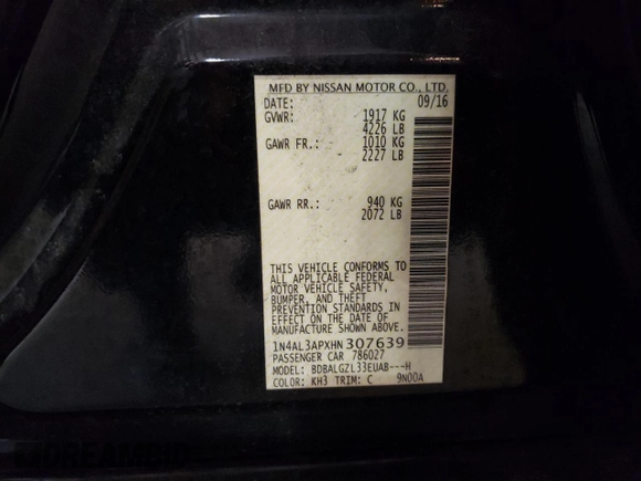 2017 Nissan Altima SR z VIN 1N4AL3APXHN307639, wystawiony jako Copart lot #63644055 z przebiegiem 169 979 mil mil oraz Szkoda całkowita • Salvage title. Historia ofert i sprzedaży dostępna na DreamBid. Obrazek 13.