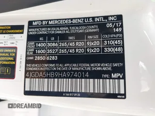 2017 Mercedes-Benz GLE 350 with VIN 4JGDA5HB9HA974014, listed as a IAAI auction lot 41759534 with 91,833 mi miles and . Bid and sale history available at DreamBid. Image 9.