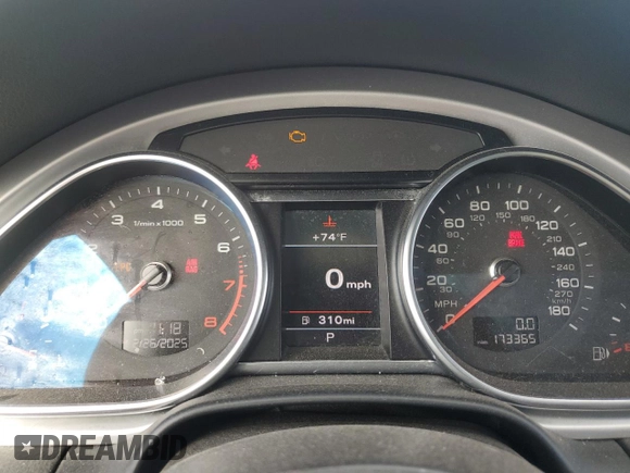 2014 Audi Q7 3.0T S line Prestige with VIN WA1DGAFEXED003312, listed as a Copart auction lot 46977585 with 173,365 mi miles and Salvage Title. Bid and sale history available at carsss.com. Image 9.