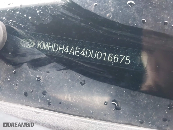 2013 Hyundai Elantra GLS PZEV with VIN KMHDH4AE4DU016675, listed as a IAAI auction lot 42009797 with 104,343 mi miles. Bid and sale history available at carsss.com. Image 12.