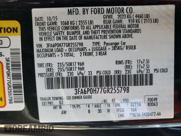 2016 Ford Fusion SE with VIN 3FA6P0H77GR255798, listed as a Copart auction lot 53246424 with 87,907 mi miles and Salvage Title. Bid and sale history available at carsss.com. Image 12.