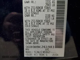 2024 Nissan Pathfinder Rock Creek with VIN 5N1DR3BD9RC261983, listed as a Copart auction lot 83951004 with 8,555 mi miles and Salvage Title. Bid and sale history available at carsss.com. Image 15.