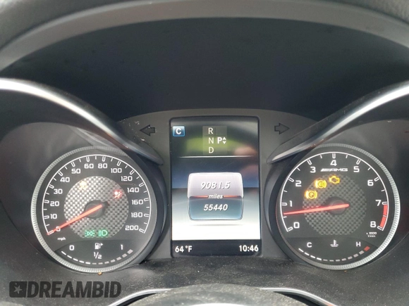 2018 Mercedes-Benz C 63 AMG with VIN 55SWF8GBXJU273169, listed as a Copart auction lot 60124405 with 55,440 mi miles and Salvage title. Bid and sale history available at DreamBid. Image 9.