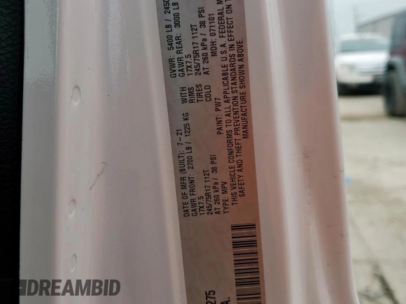 2021 Jeep Wrangler Unlimited Sport S with VIN 1C4HJXDN7MW722275, listed as a Copart auction lot 54663505 with 56,774 mi miles and Salvage title. Bid and sale history available at DreamBid. Image 13.