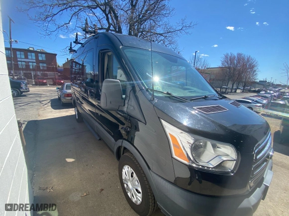2015 Ford Transit Cargo Van with VIN 1FTNR2CMXFKA85769, listed as a Copart auction lot 53966365 with 147,051 mi miles and Clean Title. Bid and sale history available at carsss.com. Image 2.