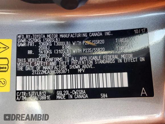 2017 Lexus RX with VIN 2T2ZZMCA9HC083871, listed as a Copart auction lot 45741825 with 35,161 mi miles and Salvage Title. Bid and sale history available at carsss.com. Image 13.