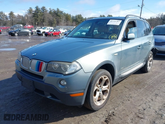 2009 BMW X3 xDrive30i with VIN WBXPC93449WJ25928, listed as a IAAI auction lot 41721787 with 102,570 mi miles. Bid and sale history available at carsss.com. Image 2.
