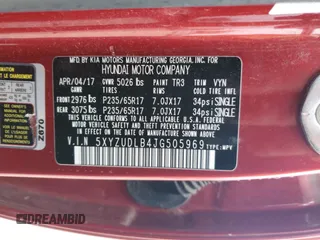 2018 Hyundai Santa Fe 2.4L with VIN 5XYZUDLB4JG505969, listed as a Copart auction lot 61583205 with 137,607 mi miles and Clean title. Bid and sale history available at DreamBid. Image 12.