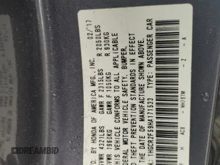 2017 Honda Accord Sedan Sport with VIN 1HGCR2F59HA171533, listed as a Copart auction lot 47923565 with 135,960 mi miles and Salvage Title. Bid and sale history available at carsss.com. Image 12.