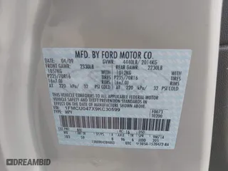 2009 Ford Escape Limited with VIN 1FMCU047X9KC30599, listed as a IAAI auction lot 41375656 with 122,185 mi miles. Bid and sale history available at carsss.com. Image 9.