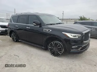 2021 Infiniti QX80 LUXE with VIN JN8AZ2AF6M9715895, listed as a Copart auction lot 72437294 with 42,582 mi miles and Salvage Title. Bid and sale history available at carsss.com. Image 4.
