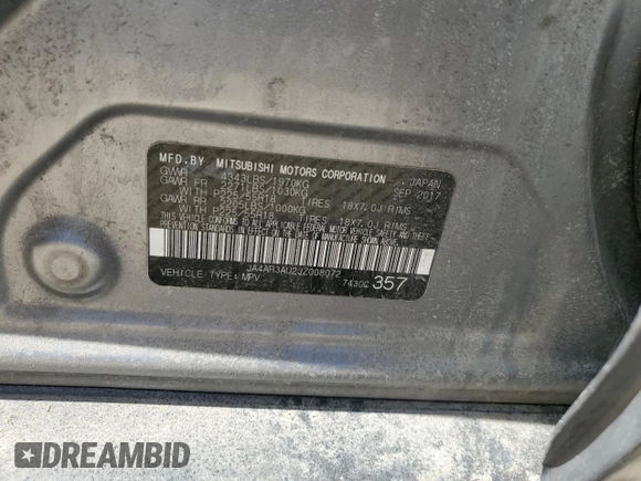 2018 Mitsubishi Outlander Sport ES 2.0 with VIN JA4AR3AU2JZ008072, listed as a Copart auction lot 48371545 with 146,573 mi miles and Non Repairable. Bid and sale history available at carsss.com. Image 12.