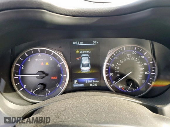 2016 Infiniti Q50 2.0t Premium with VIN JN1CV7AP3GM202596, listed as a Copart auction lot 50618035 with 135,679 mi miles and Salvage Title. Bid and sale history available at carsss.com. Image 9.