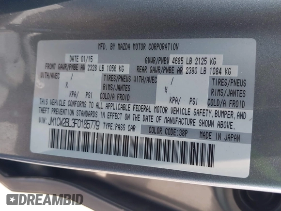 2015 Mazda 5 Sport z VIN JM1CW2BL3F0185779, wystawiony jako IAAI lot #42609991 z przebiegiem 158 403 mil mil oraz . Historia ofert i sprzedaży dostępna na DreamBid. Obrazek 9.