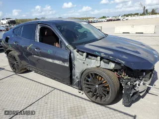 2022 BMW X6 M50i with VIN 5UXCY8C06N9K56709, listed as a Copart auction lot 80149504 with 46,614 mi miles and Salvage Title. Bid and sale history available at carsss.com. Image 4.