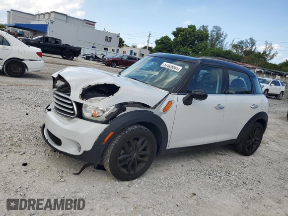 2013 MINI Countryman with VIN WMWZB3C5XDWM31715, listed as a Copart auction lot 57028565 with 95,453 mi miles and Salvage title. Bid and sale history available at DreamBid. Image 1.