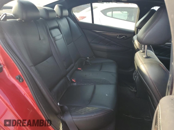 2021 Infiniti Q50 Red Sport 400 with VIN JN1FV7DP8MM850097, listed as a Copart auction lot 48663665 with 82,788 mi miles and Salvage Title. Bid and sale history available at DreamBid. Image 10.