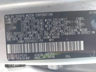 2009 Toyota RAV4 with VIN JTMBF33VX9D021198, listed as a IAAI auction lot 41787264 with 162,277 mi miles. Bid and sale history available at carsss.com. Image 9.