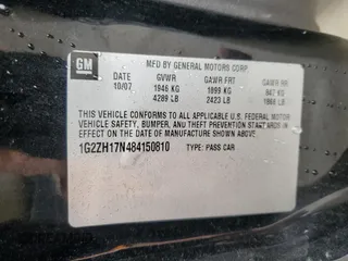 2008 Pontiac G6 GT with VIN 1G2ZH17N484150810, listed as a Copart auction lot 52237535 with 200,845 mi miles and Salvage title. Bid and sale history available at DreamBid. Image 12.