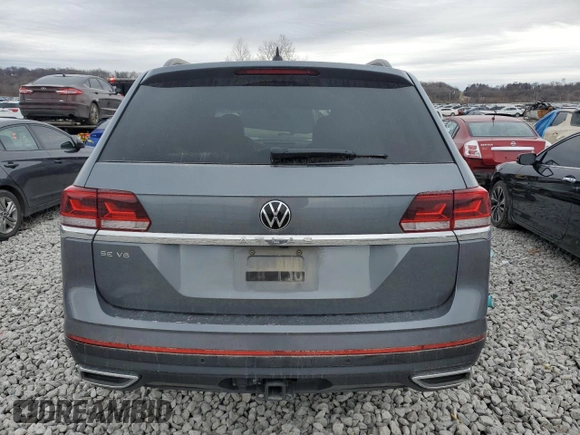 2022 Volkswagen Atlas SE with VIN 1V2WR2CA4NC502532, listed as a Copart auction lot 44407155 with 67,394 mi miles and Salvage title. Bid and sale history available at DreamBid. Image 6.