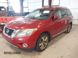 2014 Nissan Pathfinder Platinum с VIN 5N1AR2MM5EC727266, выставлен на аукционе IAAI как лот 41494420 с пробегом 214 646 миль миль и . История ставок и продаж доступна на DreamBid. Изображение 2.