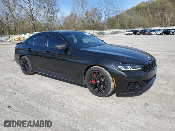 2021 BMW 5 Series 540i with VIN WBA53BJ03MCF79416, listed as a Copart auction lot 54377595 with 59,255 mi miles and Salvage title. Bid and sale history available at DreamBid. Image 4.
