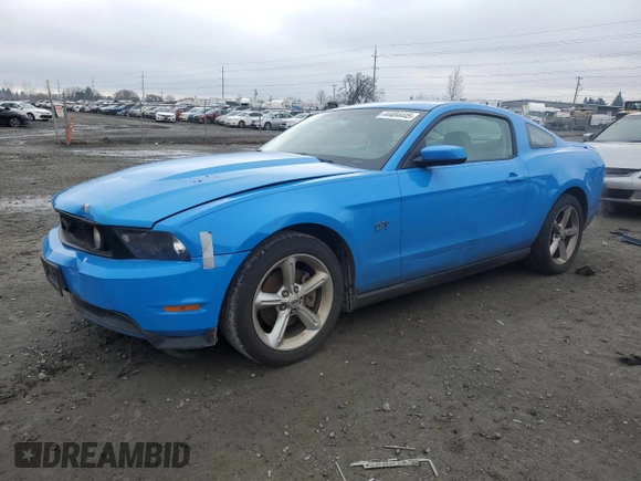 2010 Ford Mustang GT with VIN 1ZVBP8CH8A5173058, listed as a Copart auction lot 44404445 with 75,957 mi miles and Salvage Title. Bid and sale history available at carsss.com. Image 1.