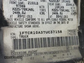 1996 Ford Ranger XL z VIN 1FTCR10A3TUC37158, wystawiony jako Copart lot #64003065 z przebiegiem 219 982 mil mil oraz Szkoda całkowita • Salvage title. Historia ofert i sprzedaży dostępna na DreamBid. Obrazek 12.