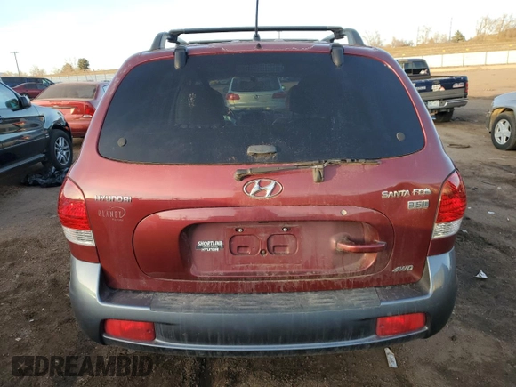 2005 Hyundai Santa Fe GLS with VIN KM8SC73E35U992596, listed as a Copart auction lot 82934614 with 84,000 mi miles and Salvage Title. Bid and sale history available at carsss.com. Image 6.