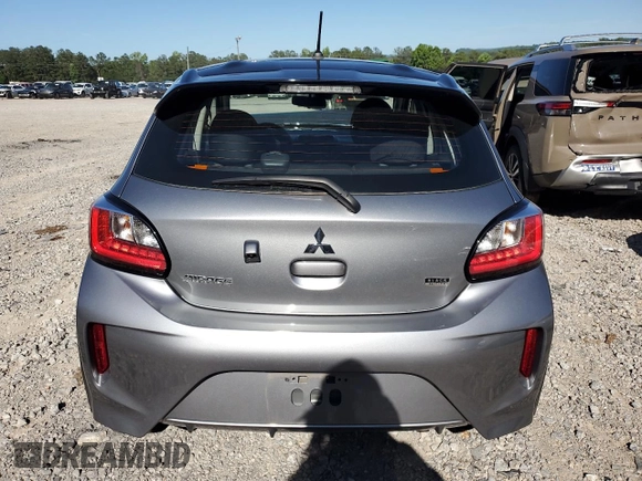 2023 Mitsubishi Mirage Black Edition with VIN ML32AWHJ0PH003629, listed as a Copart auction lot 57873775 with Not provided miles and Salvage title. Bid and sale history available at DreamBid. Image 6.