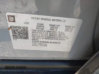 2020 Chevrolet Bolt EV Premier with VIN 1G1FZ6S03L4145572, listed as a IAAI auction lot 41672295 with 25,998 mi miles. Bid and sale history available at carsss.com. Image 9.