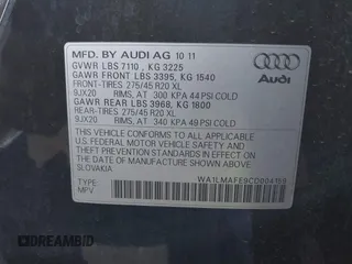 2012 Audi Q7 Premium Plus z VIN WA1LMAFE9CD004159, wystawiony jako IAAI lot #42338347 z przebiegiem 159 810 mil mil oraz . Historia ofert i sprzedaży dostępna na DreamBid. Obrazek 9.