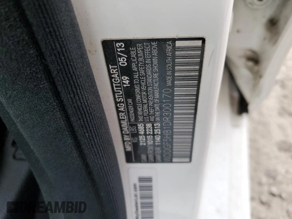 2013 Mercedes-Benz C 350 Sport with VIN WDDGF5HB1DR300170, listed as a Copart auction lot 75082104 with Not Provided miles and Non Repairable. Bid and sale history available at DreamBid. Image 13.