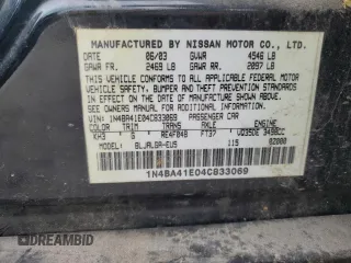 2004 Nissan Maxima SE with VIN 1N4BA41E04C833069, listed as a Copart auction lot 72432914 with 173,943 mi miles and Salvage Title. Bid and sale history available at carsss.com. Image 12.