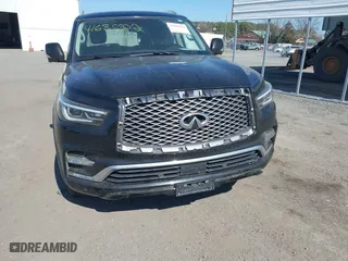 2018 Infiniti QX80 with VIN JN8AZ2NF7J9663781, listed as a IAAI auction lot 41685502 with 112,876 mi miles. Bid and sale history available at carsss.com. Image 6.
