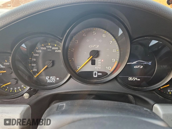 2015 Porsche 911 GT3 with VIN WP0AC2A93FS183928, listed as a Copart auction lot 76354964 with 12,150 mi miles and Salvage Title. Bid and sale history available at DreamBid. Image 8.