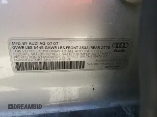 2008 Audi A6 z VIN WAUDV74F08N021307, wystawiony jako Copart lot #73353494 z przebiegiem 129 108 mil mil oraz Szkoda całkowita • Salvage title. Historia ofert i sprzedaży dostępna na DreamBid. Obrazek 12.