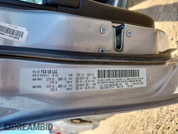 2020 Jeep Cherokee Latitude with VIN 1C4PJLCB8LD547458, listed as a Copart auction lot 60743855 with 93,567 mi miles and Clean title. Bid and sale history available at DreamBid. Image 12.