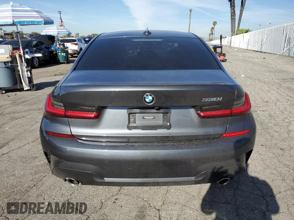 2021 BMW 3 Series 330i with VIN 3MW5R1J08M8B88355, listed as a Copart auction lot 50376775 with 0 mi miles and Salvage Title. Bid and sale history available at carsss.com. Image 6.