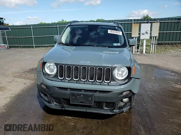 2017 Jeep Renegade Latitude with VIN ZACCJBBB9HPF91665, listed as a Copart auction lot 58564845 with 159,524 mi miles and Salvage title. Bid and sale history available at DreamBid. Image 14.