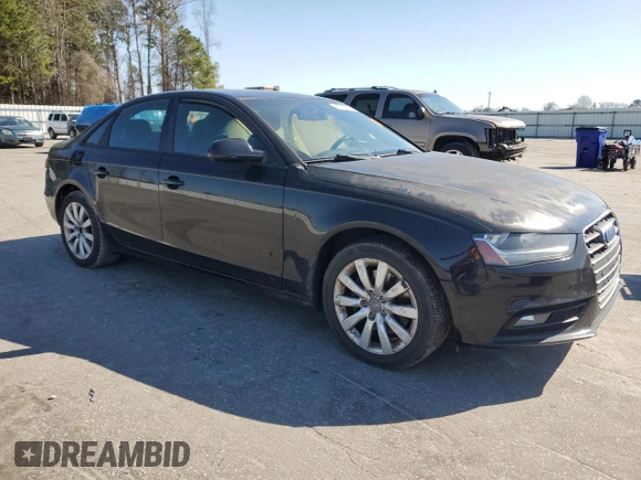 2013 Audi A4 Premium with VIN WAUAFAFL9DN013524, listed as a Copart auction lot 48749225 with 200,385 mi miles and Salvage Title. Bid and sale history available at carsss.com. Image 4.