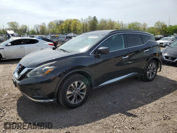 2018 Nissan Murano SV with VIN 5N1AZ2MG2JN116474, listed as a Copart auction lot 54519435 with 70,062 mi miles and Salvage Title. Bid and sale history available at DreamBid. Image 1.