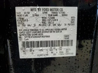 2010 Ford F-150 XL with VIN 1FTEX1E83AFA07593, listed as a Copart auction lot 51984025 with 210,405 mi miles and Salvage Title. Bid and sale history available at carsss.com. Image 13.