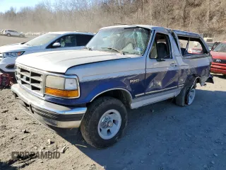 1996 Ford Bronco XL with VIN 1FMEU15N0TLA86669, listed as a Copart auction lot 87835615 with 188,866 mi miles and Salvage Title. Bid and sale history available at carsss.com. Image 1.